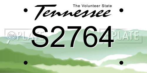 S2764 Tennessee License Plate
