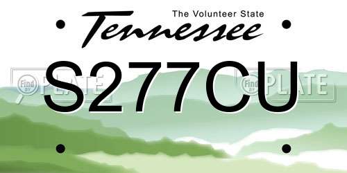 S277CU Tennessee License Plate