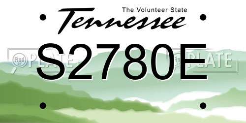 S2780E Tennessee License Plate