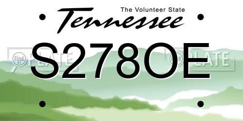 S278OE Tennessee License Plate