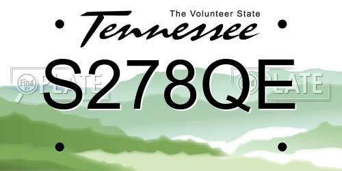 S278QE Tennessee License Plate