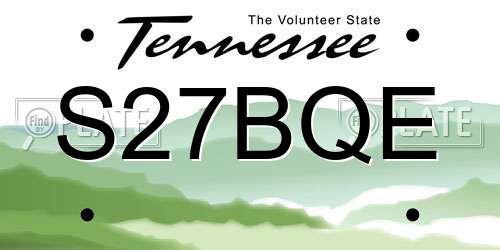 S27BQE Tennessee License Plate