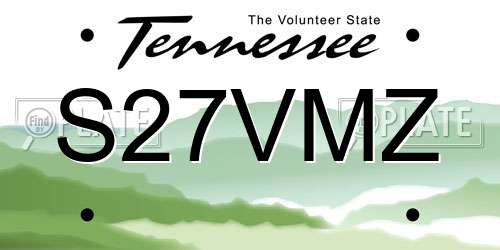 S27VMZ Tennessee License Plate