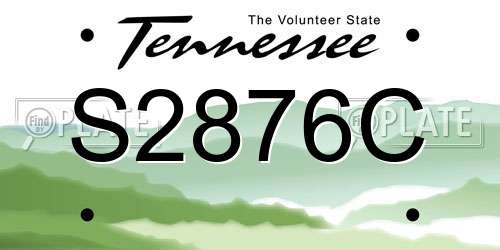 S2876C Tennessee License Plate