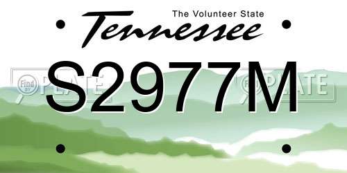 S2977M Tennessee License Plate