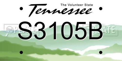 S3105B Tennessee License Plate