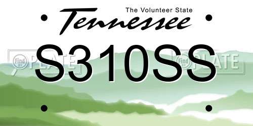 S310SS Tennessee License Plate