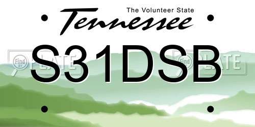 S31DSB Tennessee License Plate