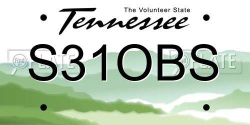 S31OBS Tennessee License Plate