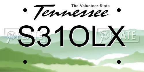 S31OLX Tennessee License Plate