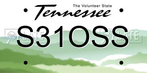 S31OSS Tennessee License Plate