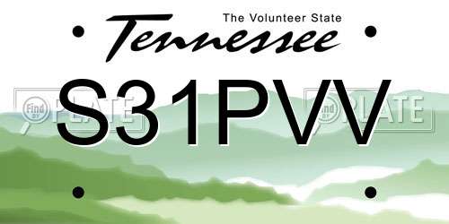 S31PVV Tennessee License Plate