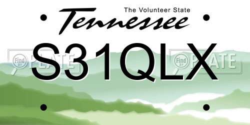 S31QLX Tennessee License Plate