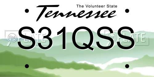 S31QSS Tennessee License Plate