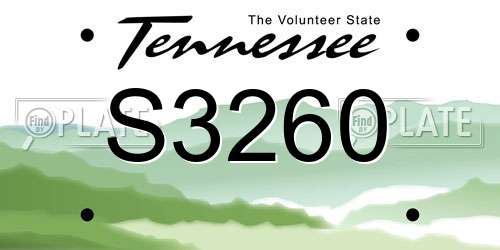 S3260 Tennessee License Plate
