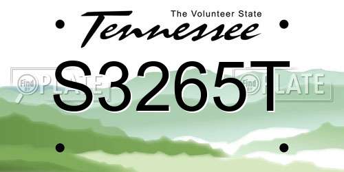 S3265T Tennessee License Plate