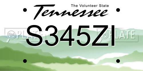 S345ZI Tennessee License Plate
