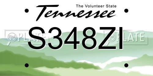 S348ZI Tennessee License Plate