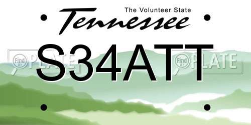 S34ATT Tennessee License Plate