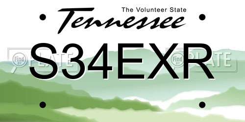 S34EXR Tennessee License Plate