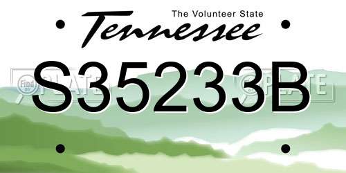 S35233B Tennessee License Plate