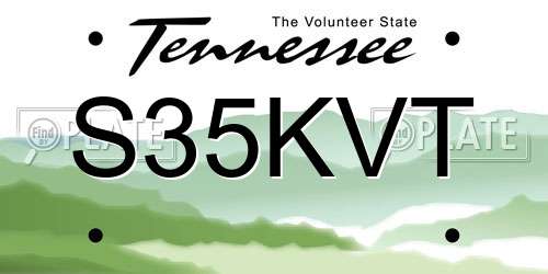 S35KVT Tennessee License Plate