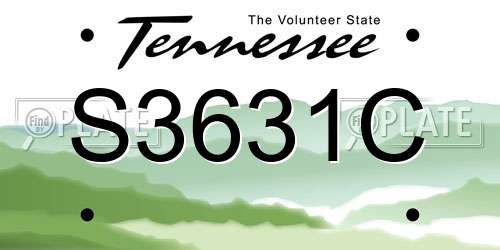 S3631C Tennessee License Plate