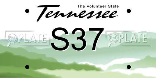 S37 Tennessee License Plate