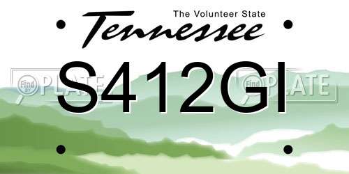 S412GI Tennessee License Plate