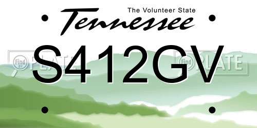 S412GV Tennessee License Plate