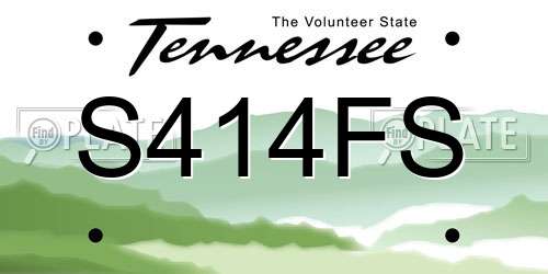 S414FS Tennessee License Plate