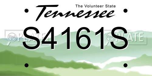 S4161S Tennessee License Plate