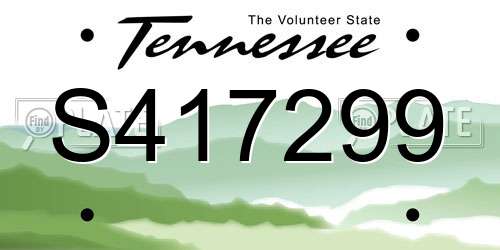 S417299 Tennessee License Plate