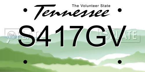 S417GV Tennessee License Plate