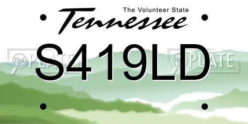 S419LD Tennessee License Plate