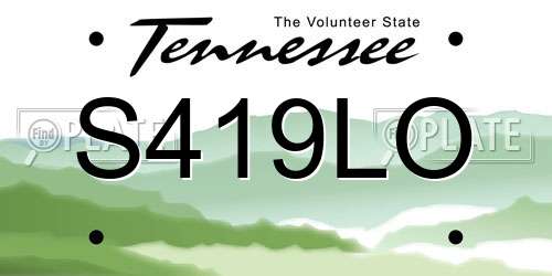 S419LO Tennessee License Plate