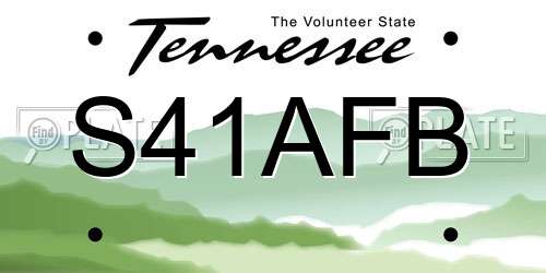 S41AFB Tennessee License Plate