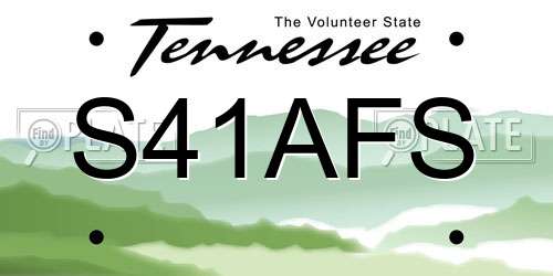 S41AFS Tennessee License Plate