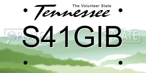 S41GIB Tennessee License Plate