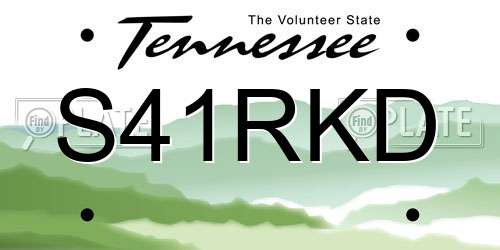 S41RKD Tennessee License Plate