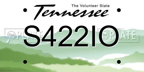 S422IO Tennessee License Plate