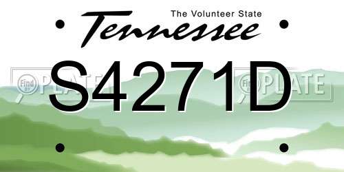 S4271D Tennessee License Plate