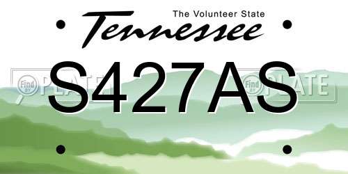 S427AS Tennessee License Plate