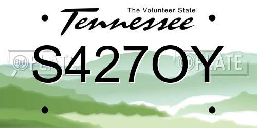 S427OY Tennessee License Plate