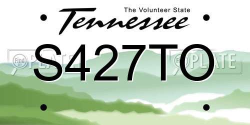 S427TO Tennessee License Plate