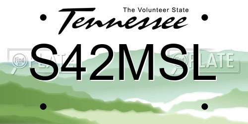 S42MSL Tennessee License Plate