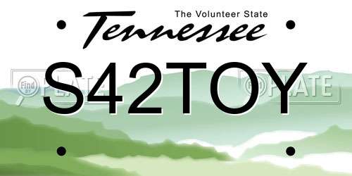 S42TOY Tennessee License Plate