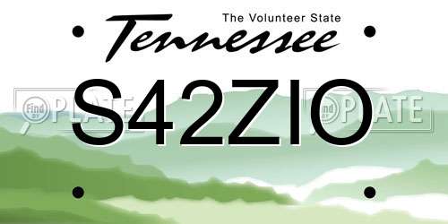 S42ZIO Tennessee License Plate