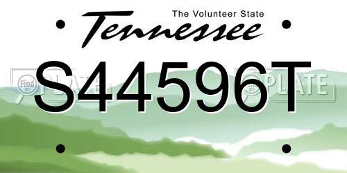 S44596T Tennessee License Plate