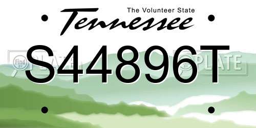 S44896T Tennessee License Plate